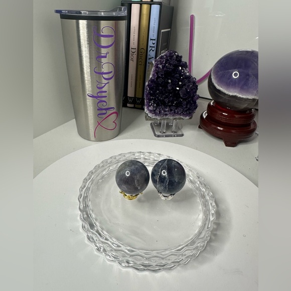 Iolite Mini Spheres with crowns - Set of 2/$30 - Picture 4 of 10